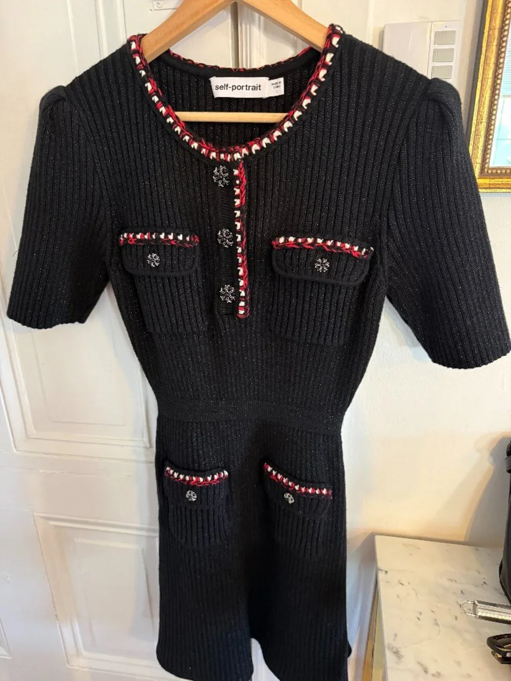 Ribbed Cotton-Blend Knitted Mini Dress